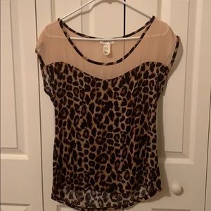 Brown Leopard Print Top